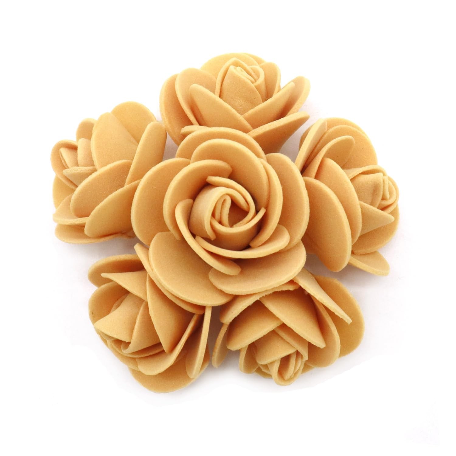 100 PCS Artificial Gold Yellow Mini Roses 3cm Fake Flower Wedding Centerpiece