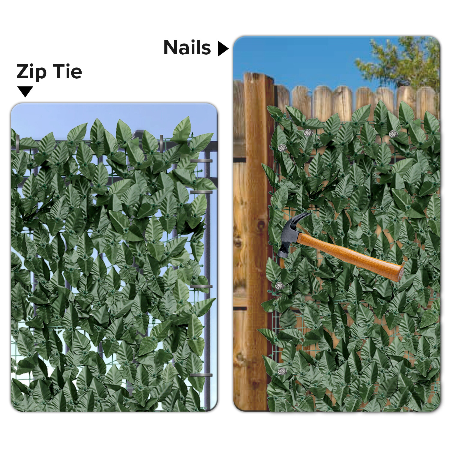 6 x 8FT Faux Dark Laurel Leaf Privacy Fence Panel Fence Screen Roll Hedge Decor
