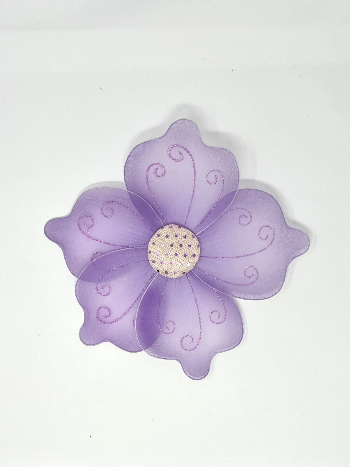 Flower Decor Made Of Nylon Clip On (Purple)