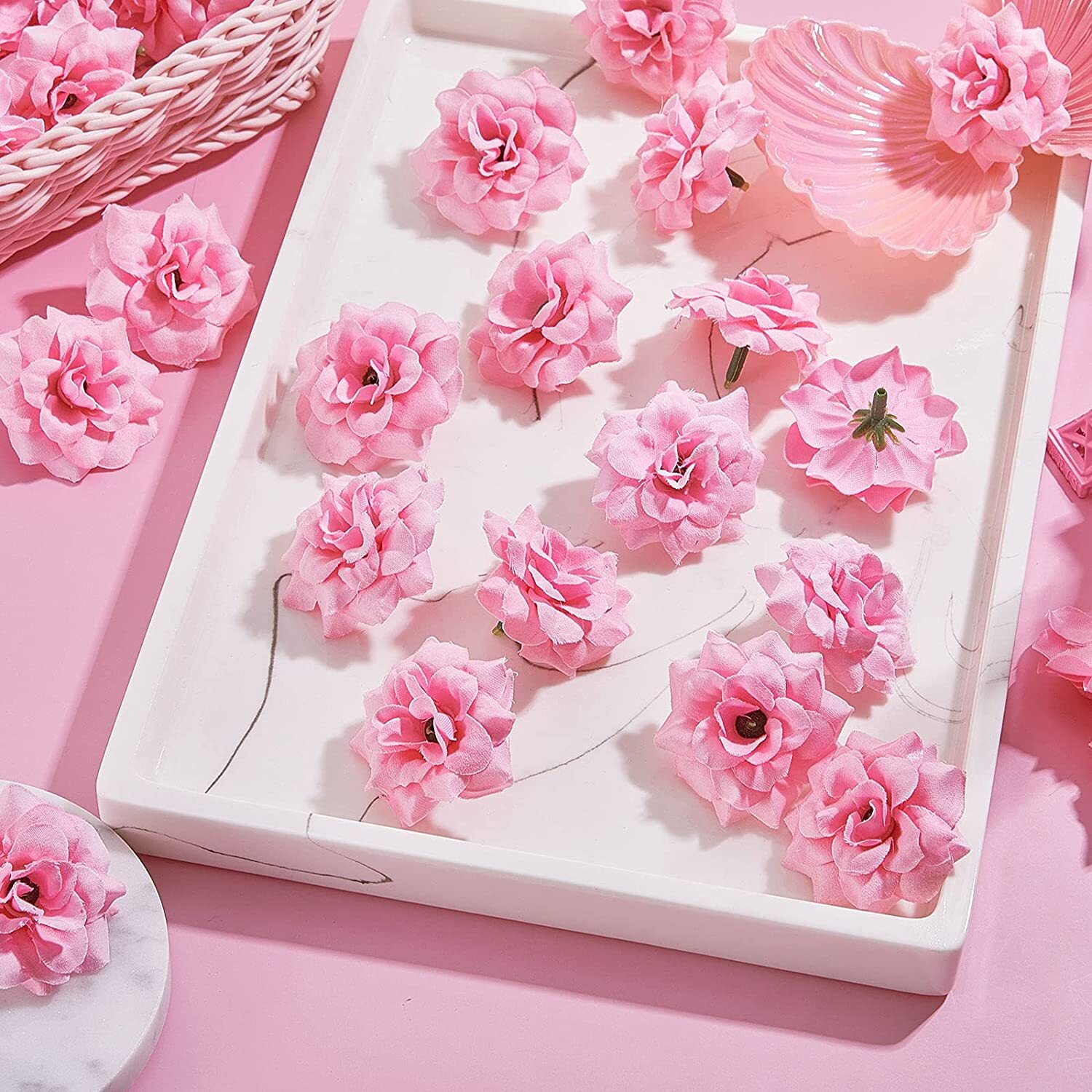 100pcs Roses Heads Artificial Flowers Foam Bulk Party Wedding Garland Home Decor