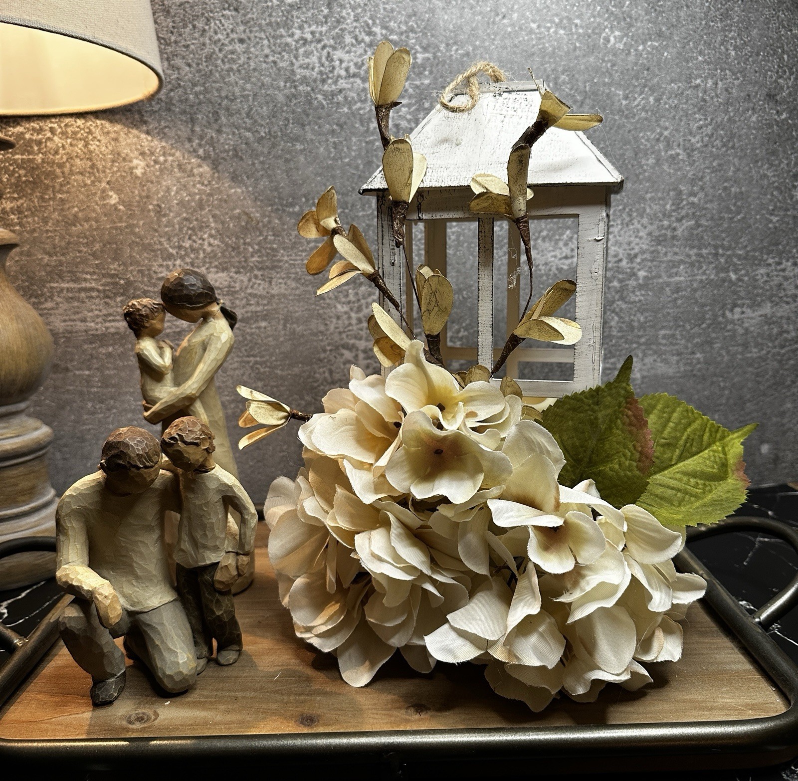 New Flower Arrangement, Faux Floral Centerpiece, Mothers Day Gift, Beige Decor