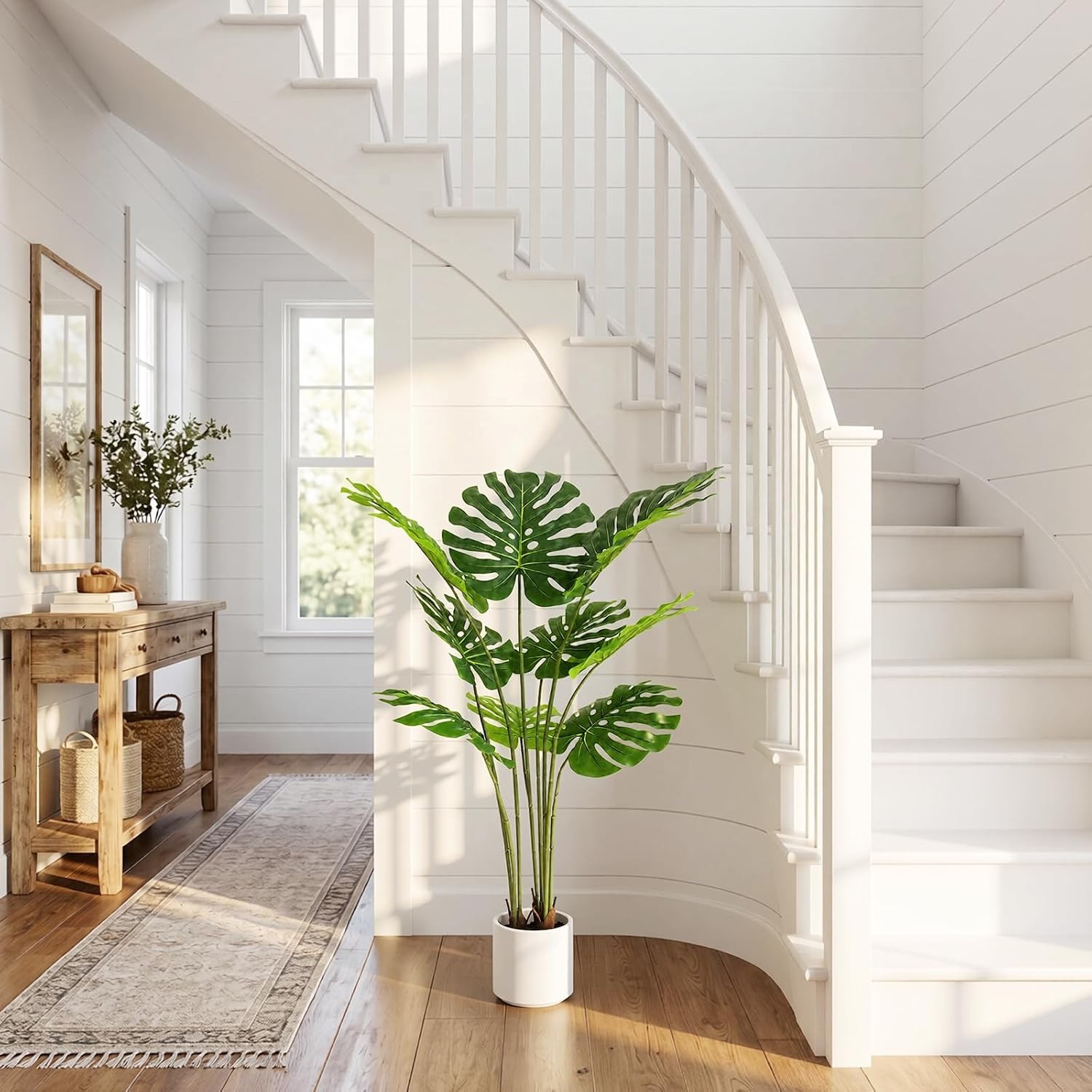 Artificial Monstera Deliciosa Plant 3.6ft, Lifelike Faux Swiss Cheese Floor