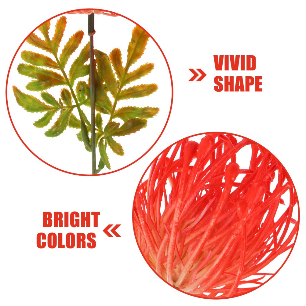 10Pcs Reusable Red Floral Bouquet Stems Simulation Flower for Table Centerpiece