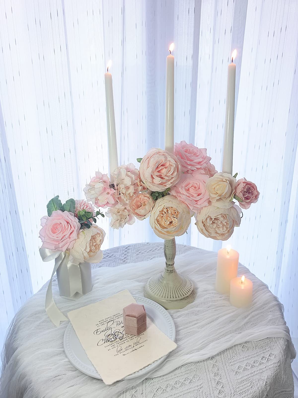 Pink Peonies Silk Roses Bulk Artificial Flowers 20pc DIY Wedding Bouquet Party D