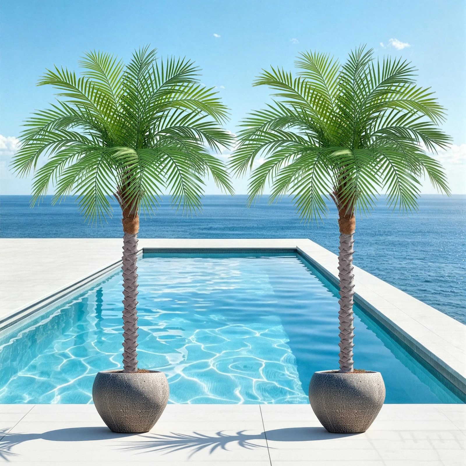 5ft Artificial Phoenix Palm Tree, Faux Coconut Silk Tropical Fake Palm Plant …