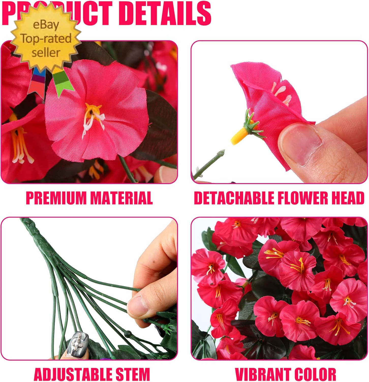 Artificial Fake Hanging Flowers Plants for Outdoor outside Spring Summer Decorat