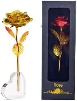 Gold Dipped Rose, Eternal Long Stem Golden Rose | Luxurious Romantic Gift for Wo