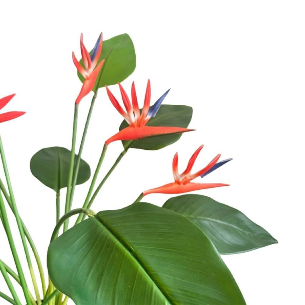 8 Pack 21-1/2 Inch Artificial Flowers Bird of Paradise, Green Plant for Home …