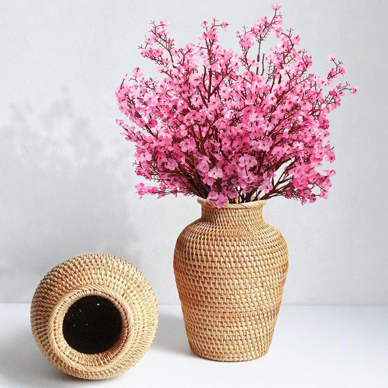 Luxury Real Touch Silk Flowers Set – 5 Pink Babys Breath for Spring Arrangements