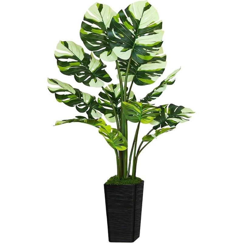 5ft Faux Monstera Tree Realistic Leaves Indoor Outdoor Decor No Maintenance New