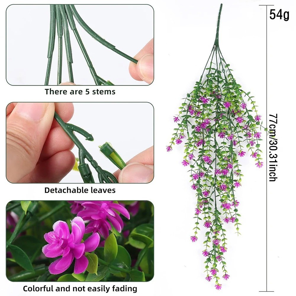Artificial Morning Glory Vines UV Resistant Hanging Flowers Outdoor Decor US