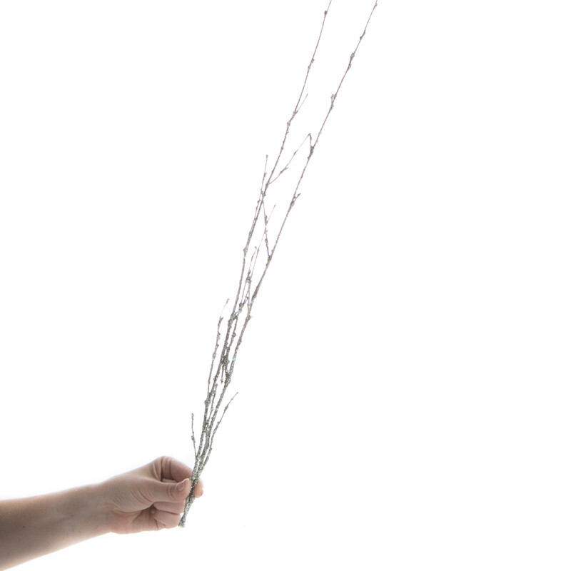 Package of 12 Platinum Glittered Artificial 23″ Twig Sprays