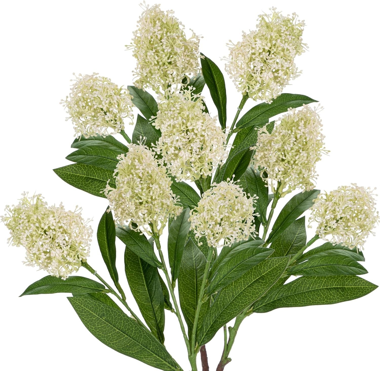 3PCS Artificial Flowers Faux Skimmia Spray with Leaves 22.8 Inch Long Stem Fake