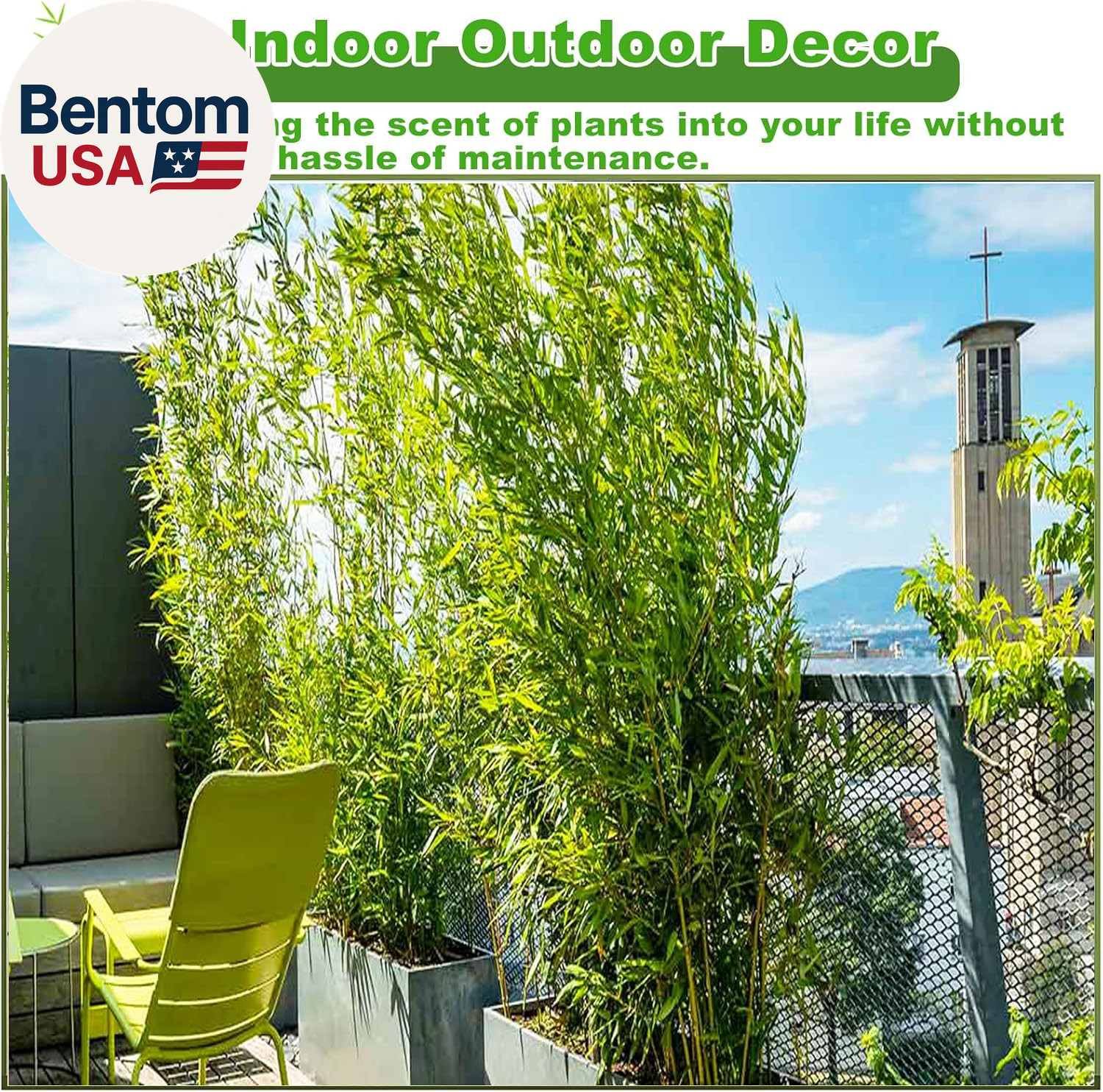 4 Ft Faux Bamboo Plant Outdoor 10 Pack, Fake Bamboo with Encrypted Leaves for Pa