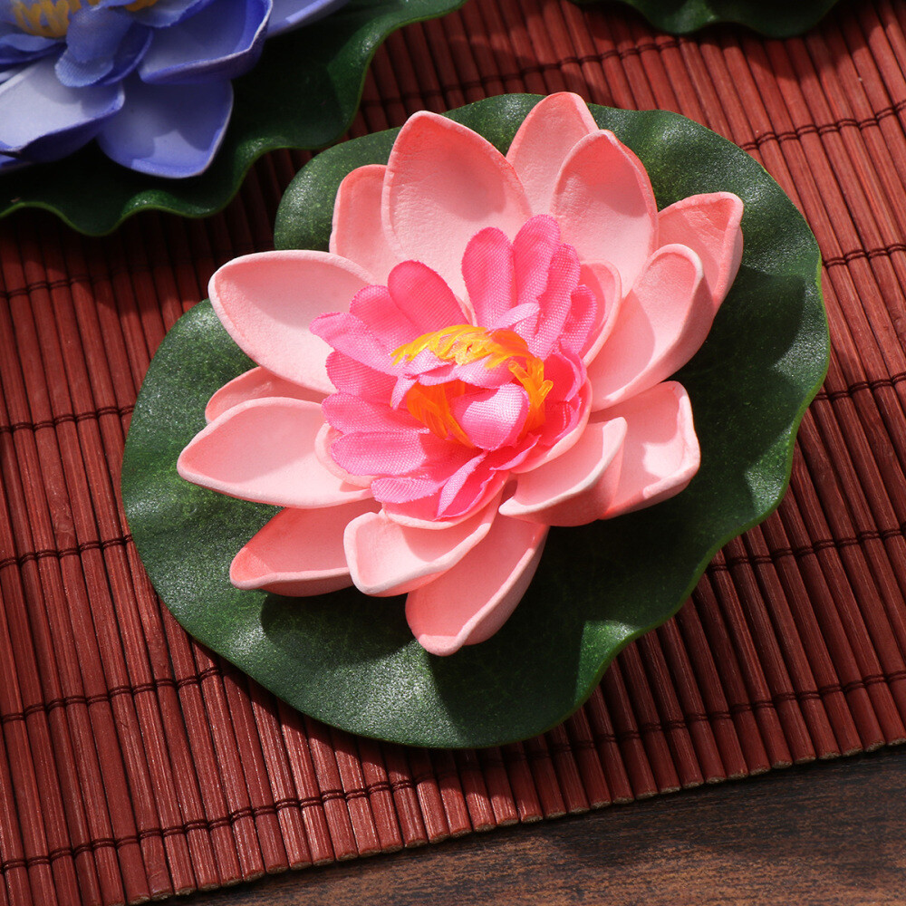 5PC Simulation Plant Artificial Water Lily Pool Float Pond Swimming Pool Decor