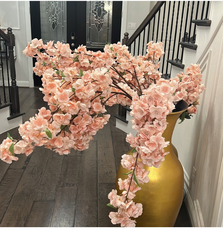 NWT EXTRA LONG CHERRY BLOSSOM STEM EXTRA FULL Faux Flower