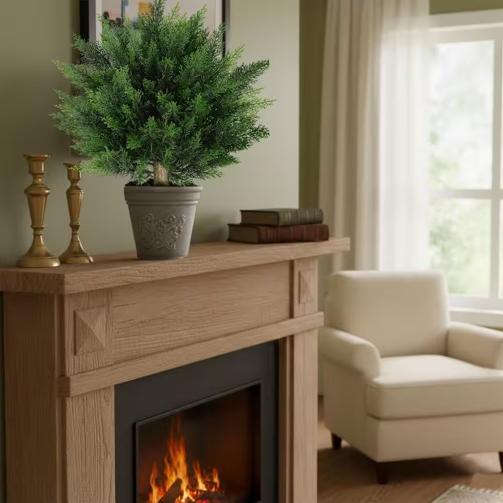 2-Set 2.36 Ft. Artificial Green Tree 28.35 In. Fake Plants Outdoor Indoor Faux T