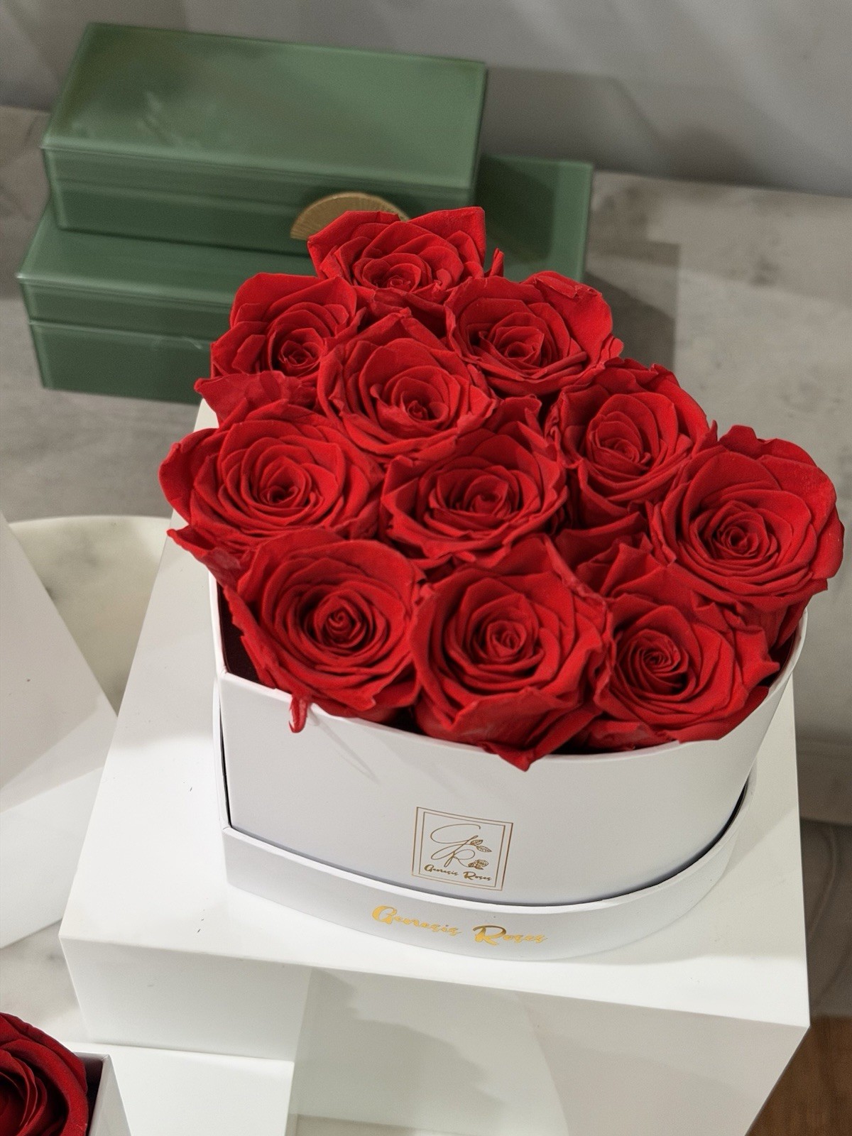 Heart box Roses/ 10-12 Preserved Roses/That Last 3 Years/100%Real Roses
