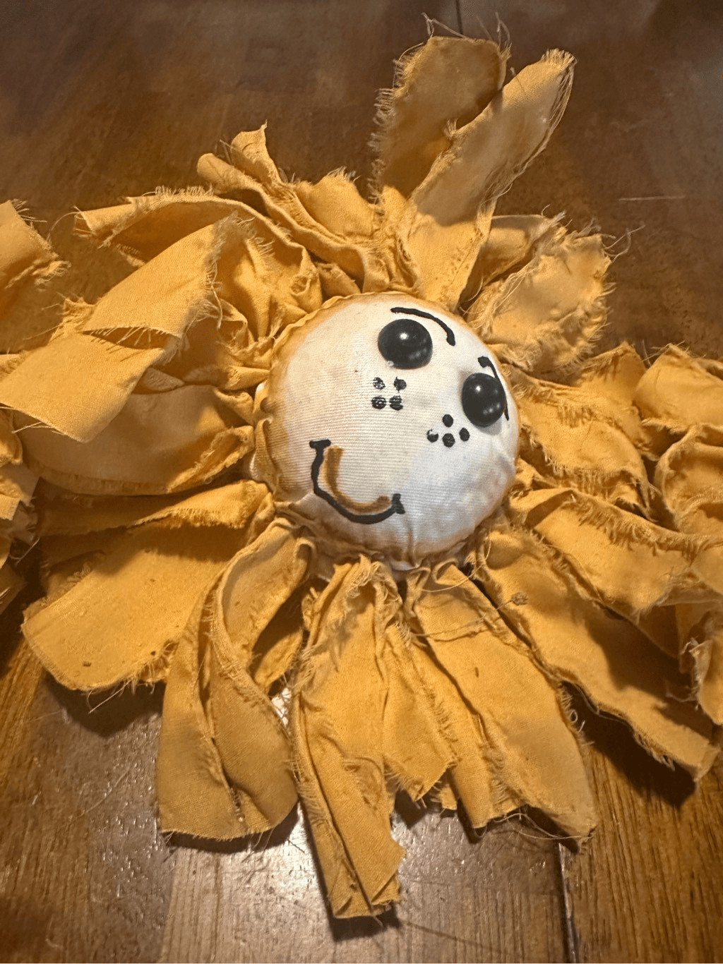 Vintage Handmade Yellow Sunflower Flower Decor Foam center Fabric Lot of 3