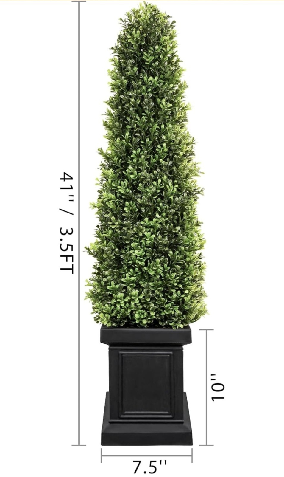 (2) COLORSPEC Artificial Boxwood Topiary Tree 3.5 ft (41 in) Black Pot