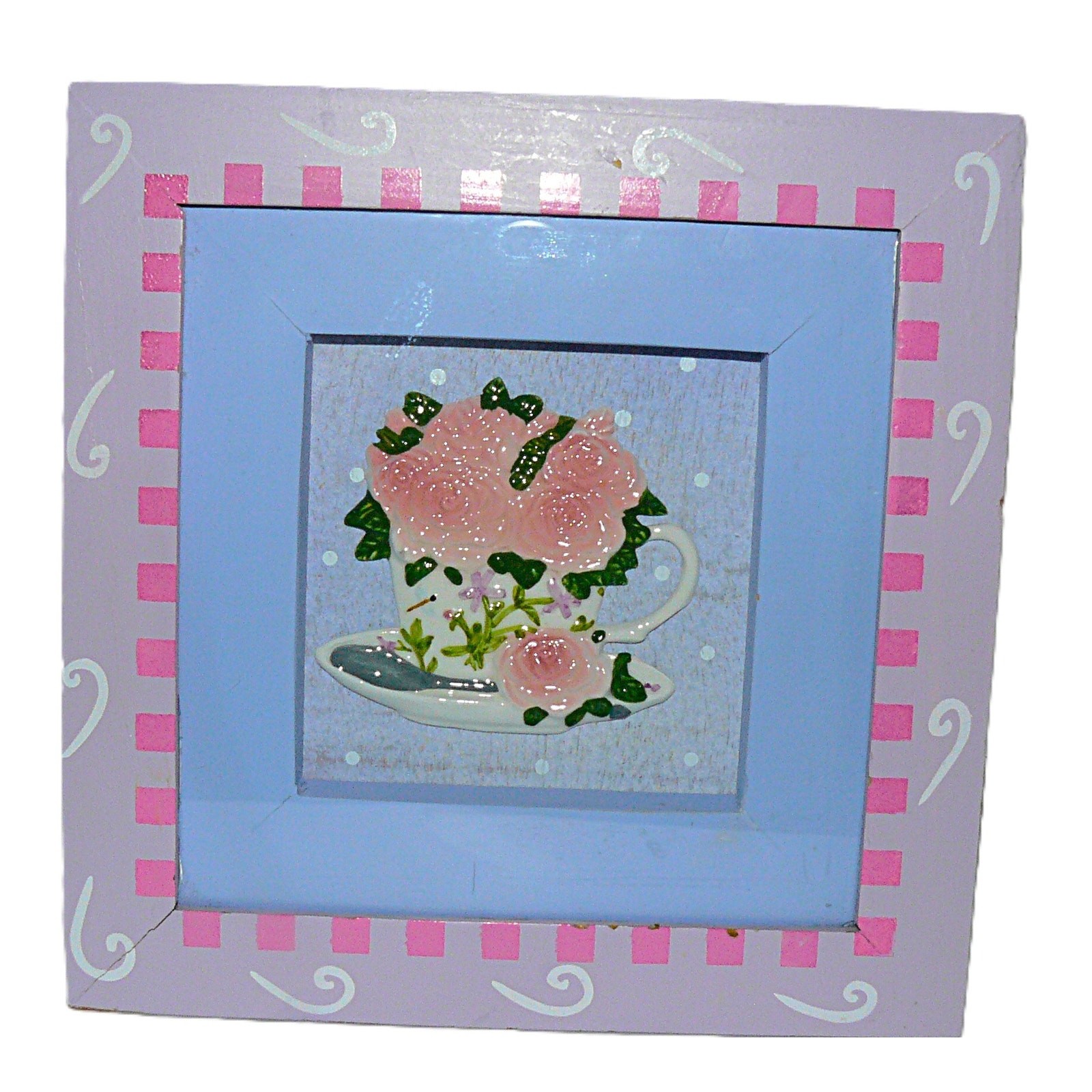 Vintage Floral Teacup Pitcher Wall Shadow Boxes Cottagecore Country Shabby Chic