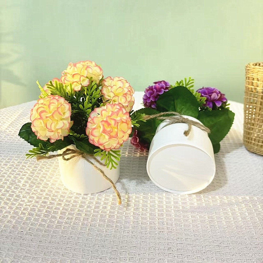 Chrysanthemum Potted Artificial Flowers for Year Round Indoor Outdoor Decor Use