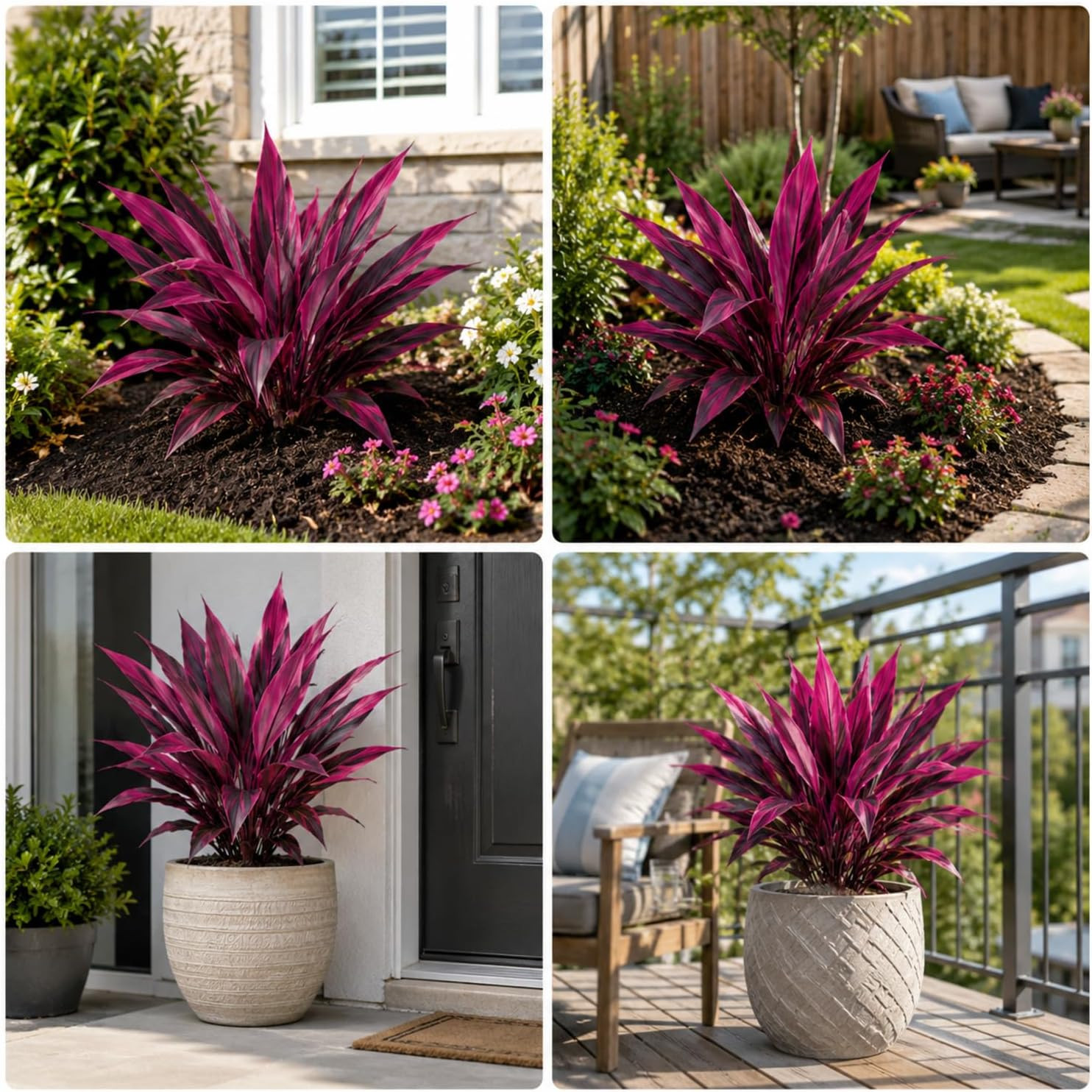 6 Pcs UV Resistant Faux Tropical Plants for Garden Patio Home Decor