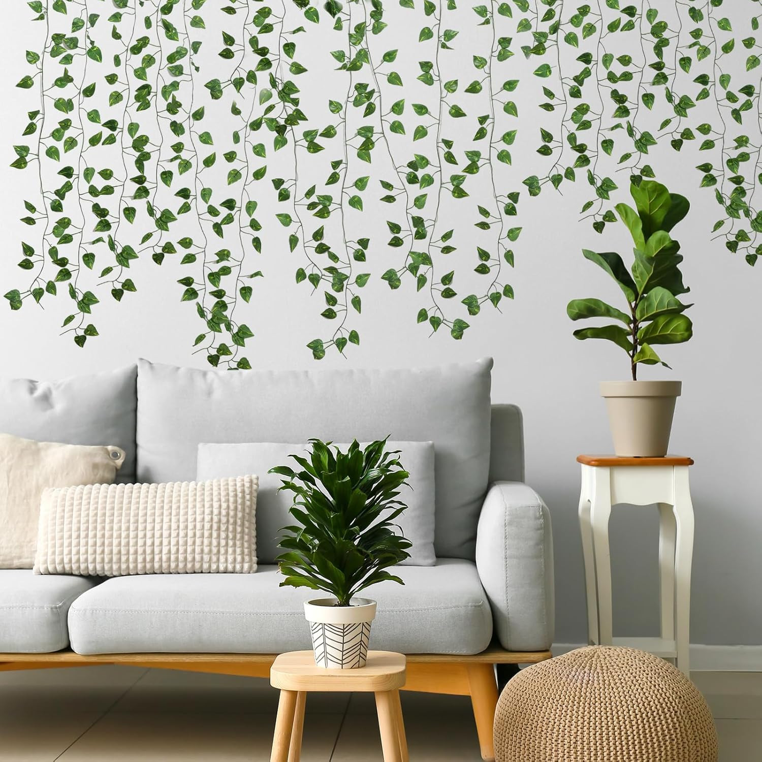 10 Pack Artificial Vines for Room Decor, Artificial Ivy Greenery Garland Fake Vi