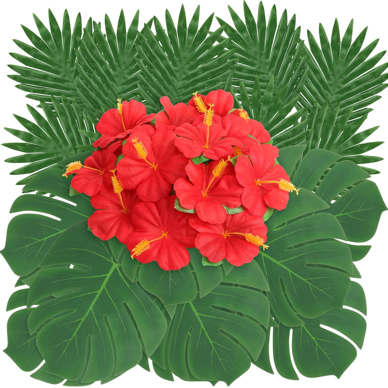 60 Pcs Tropical Party Decorations Supplies14 Inch Palm Leaves 10 Inch Scatter…