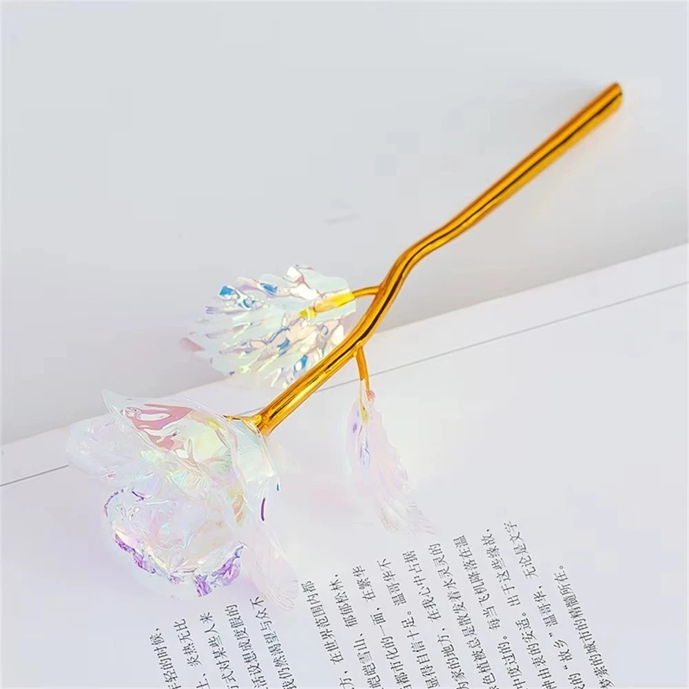 24K Gold Foil Rose Artificial Flower Valentine Gift Wedding Party Decor