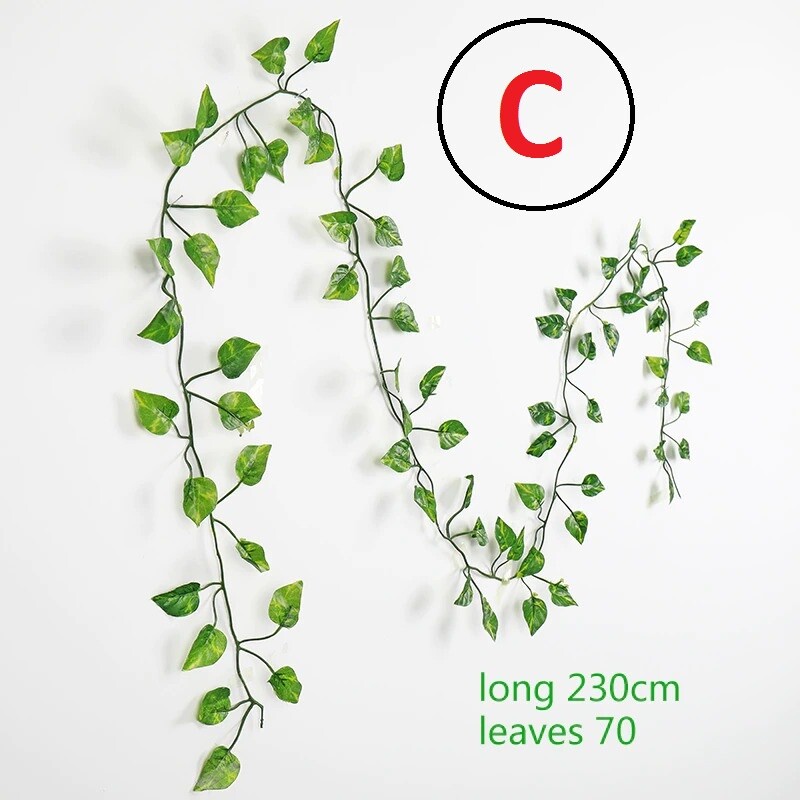 5pc Artificial ivy green silk hanging vine leaf plant vine leave home wall decor