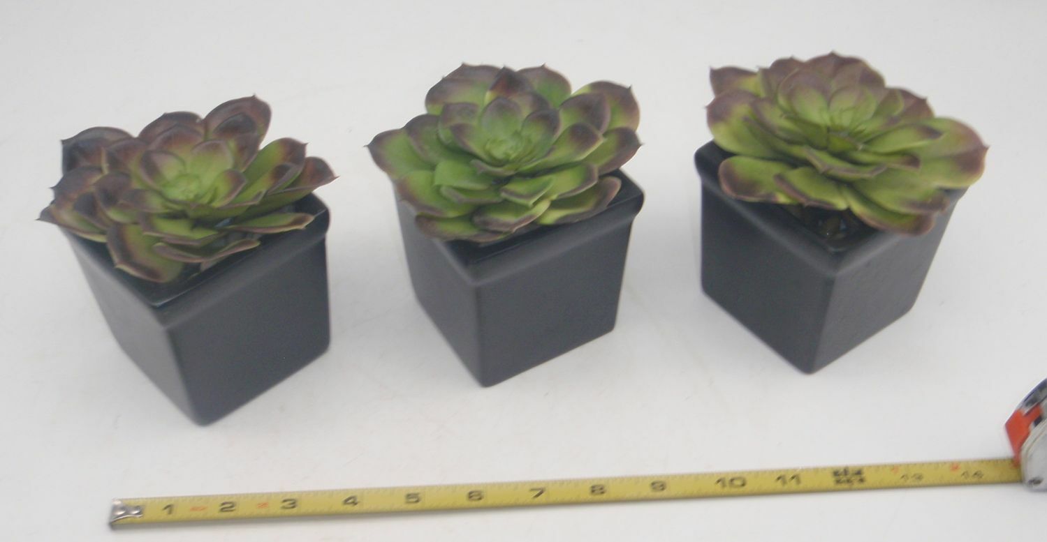 Lot Of 3 Smaller Faux House Plants Topiary Topiaries