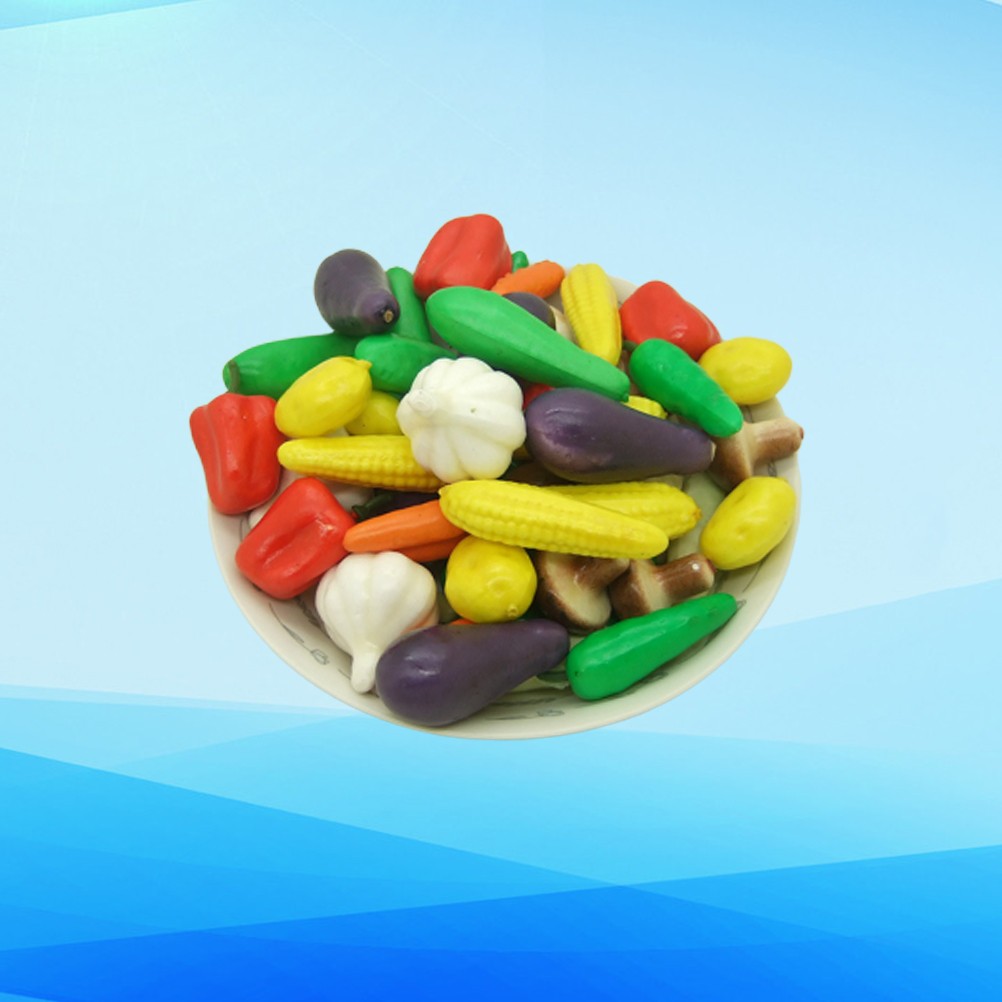 Mixed Style 50pcs Artificial Vegetables Decor for Home Decoration and Teaching