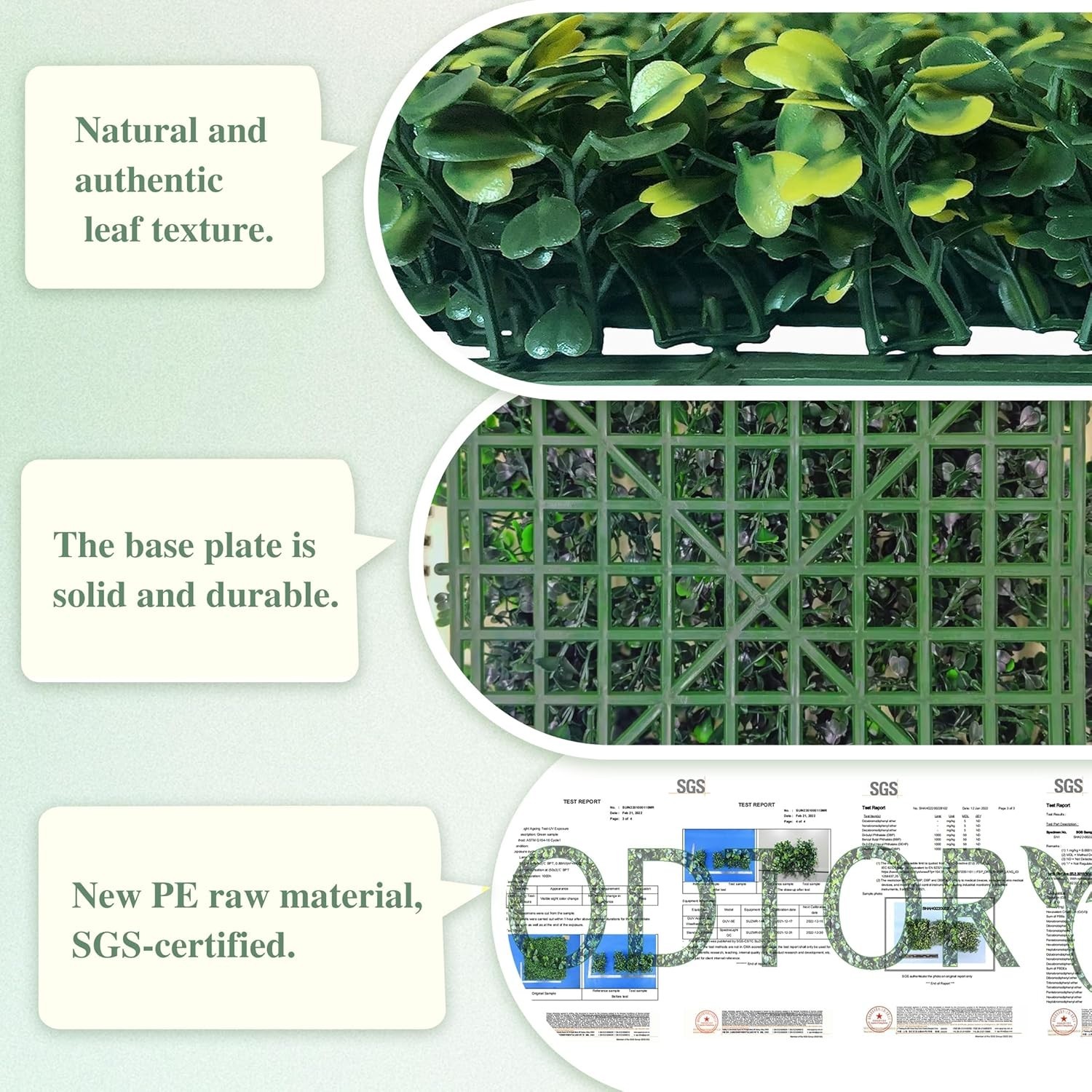Artificial Greenery Grass Wall Panel, 10×10 Inch 6-Pack (4.2 sqft), UV-Anti F…