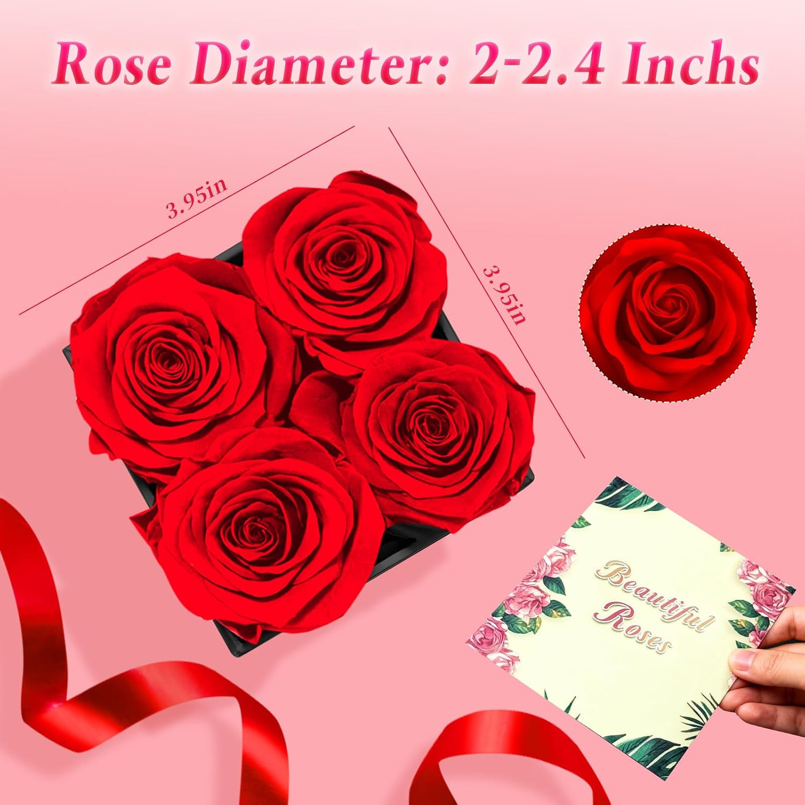 Forever Roses Luxury Gift Box for Women Men Preserved Flowers Bouquet for