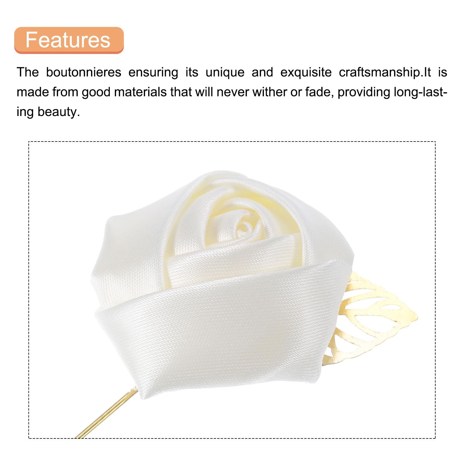 1 PCS Rose Groom Boutonnieres Pin Men Wedding Ceremony Anniversary Suit Decor