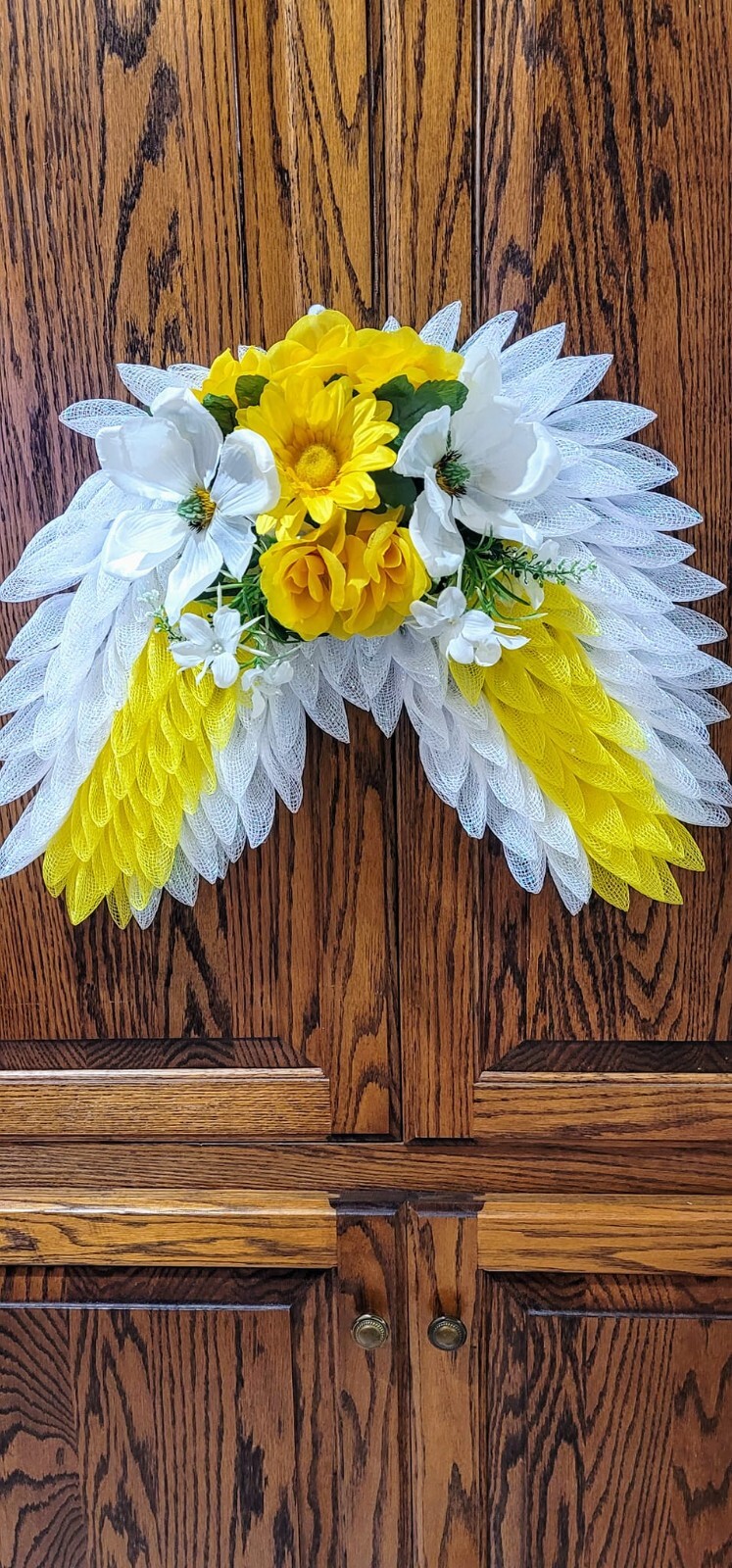 wreaths for front door, angel wings, choose your color, funeral wreath, wreath