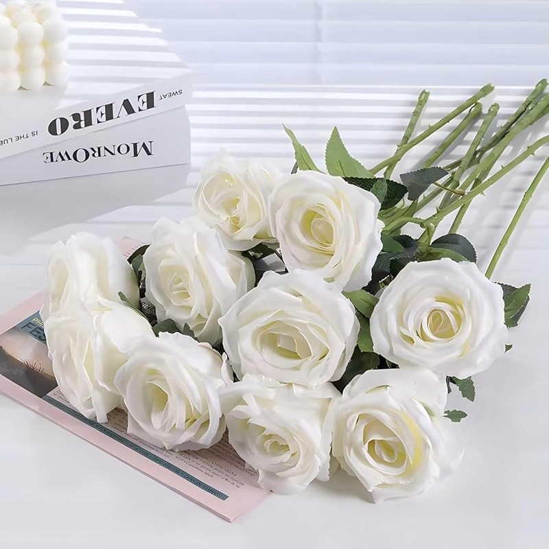 Artificial Silk Velvet Roses 60 Long Stem Realistic Flowers Home Decor Wedding