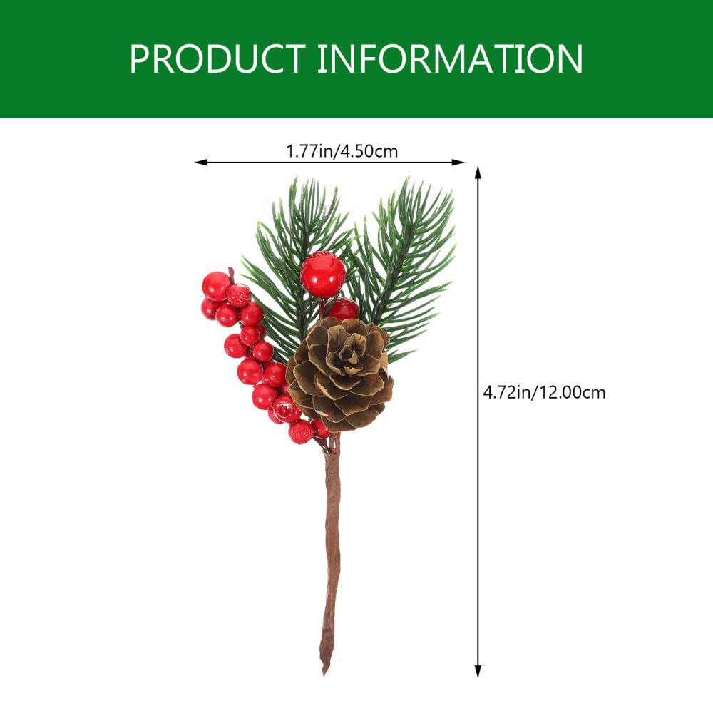 10pcs Red Berry Picks for Xmas Tree Decoration & Crafts