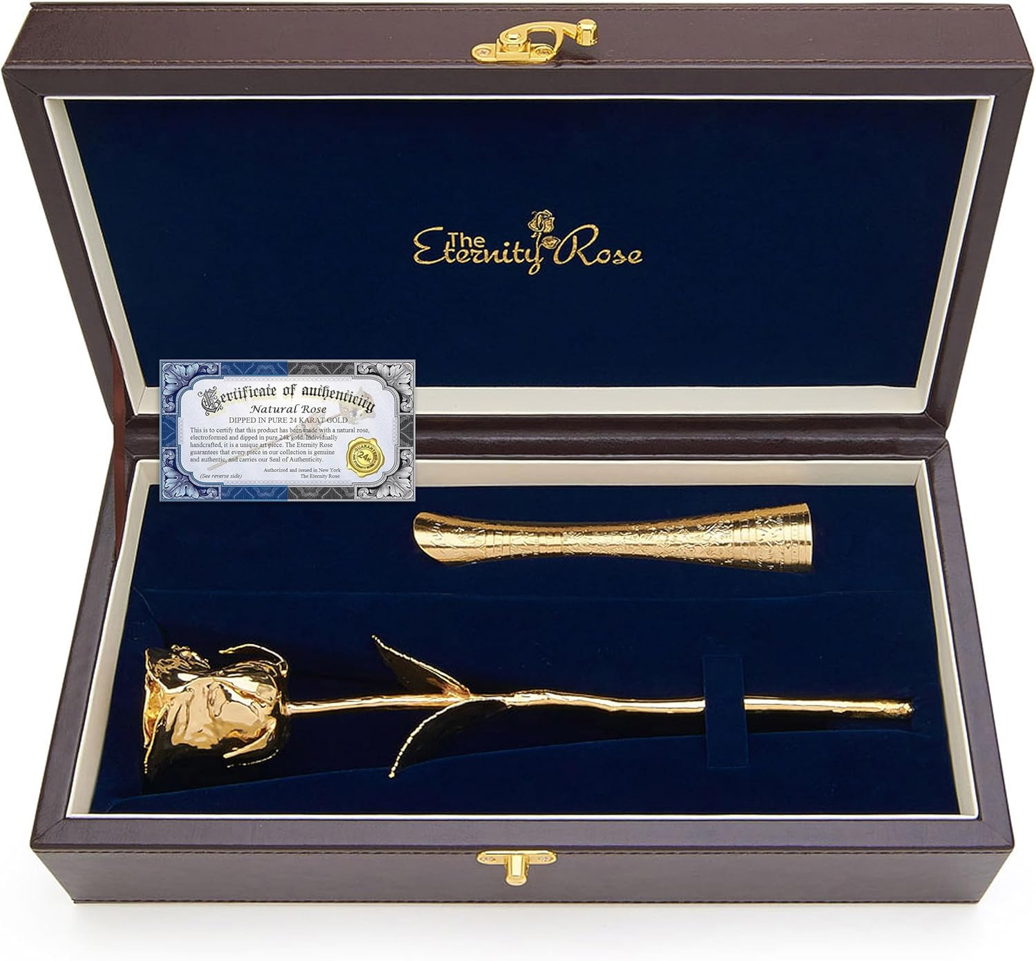 24K Gold Dipped Rose with Vase – Romantic Gift for Her, Wedding & Anniversary