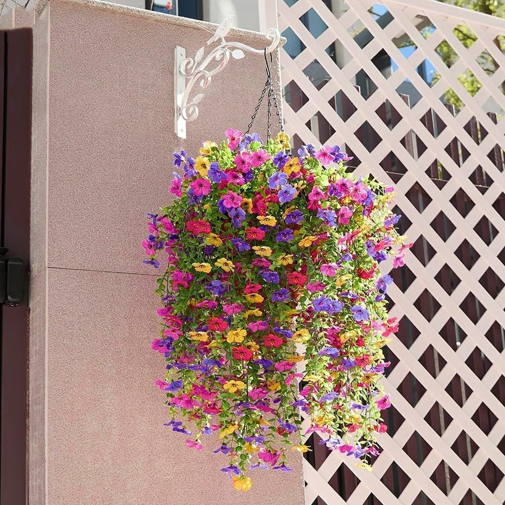 2Pcs Artificial Hanging Fall Plants Fake Hanging Plant Faux Eucalyptus Leaf Gree