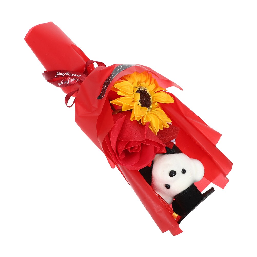 Graduation Stuffed Toys 2026 Decor Bear Flower Bouquet Artificial Animals
