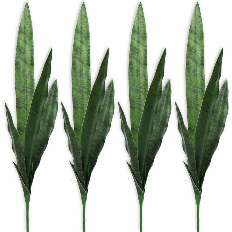 Artificial Snake Plant Lifelike Green Home Decor Durable Faux Plant Pack of 4 US