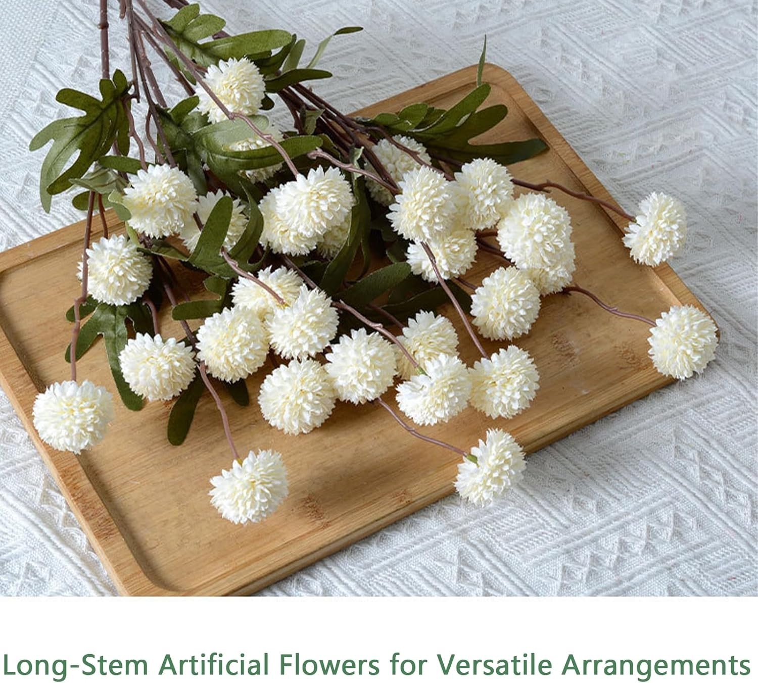 10pcs Faux Mixed Color Kiku Flowers, 5 Heads Each Stem & 4 Branches Eucalyptu