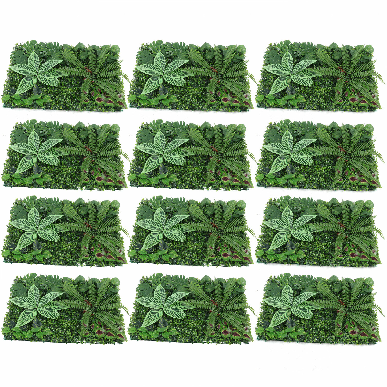 Plant Artificial Mat 12PCs Greenery Wall Hedge Grass Fence Foliage Panel Decor