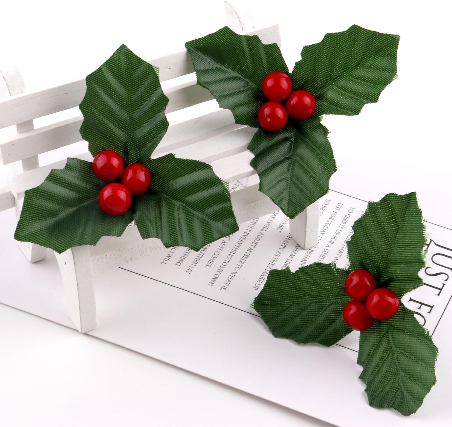 10Pcs Lifelike Christmas Holly Berries Decoration for Festive Home Decor