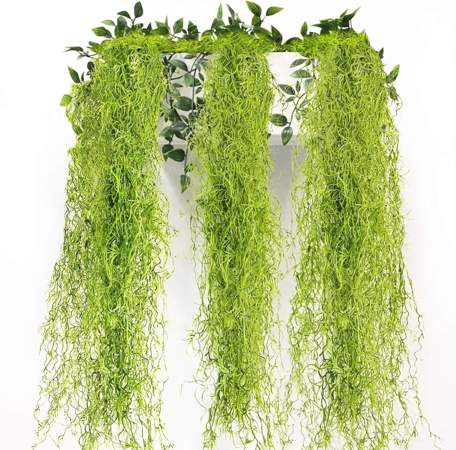 Fake Spanish Moss – Artificial Moss for Plants Indoor Crafts 33 Inch Long 3 PCS