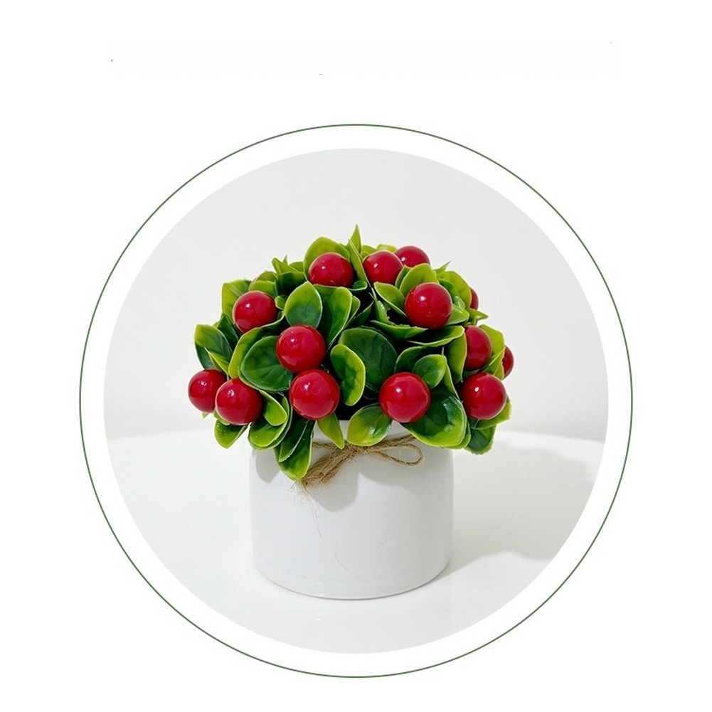Tabletop Artificial Fruit Bonsai 27 Pcs Potted Plants for Home Office Decor
