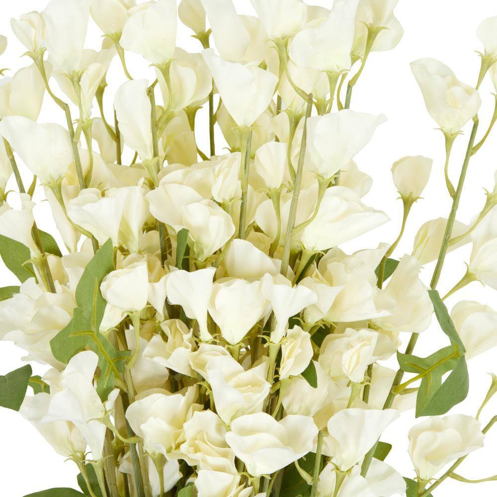 35 In. Tall White Sweet Pea Artificial Flower Stem (Set of 12)