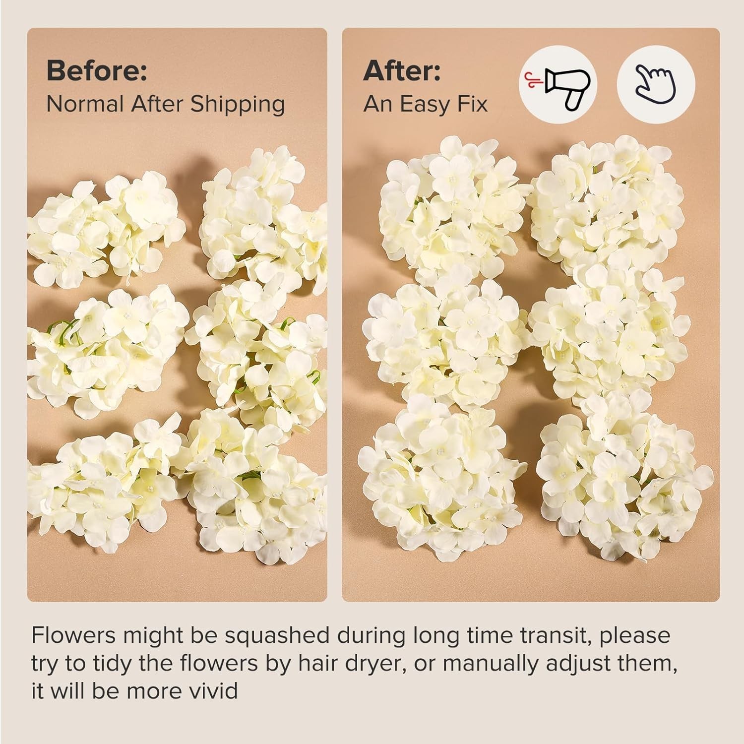 Artificial Hydrangea Flowers Silk Stems 26pcs for Wedding Party Home Decor